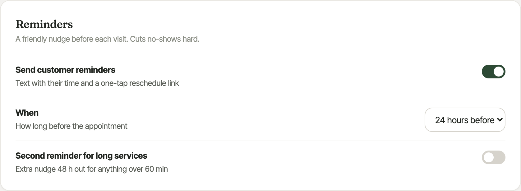 Sally's draft confirmation for tomorrow's bookings, waiting in your Follow-ups queue